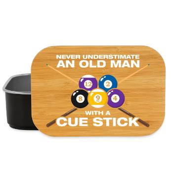 Old man lustiges Billard Billardspieler - Lunch Box - Schwarz - Vorne