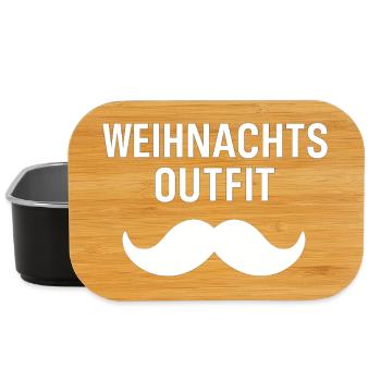 Christmas Outfit Santa Mustache - Lunch Box - black - Front
