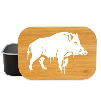 Wild boar graffiti streetwear vector - Lunch Box - black - Front