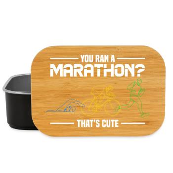 Marathon Humor - You Ran A Marathon? Thats Cute - Lunch Box - Schwarz - Vorne