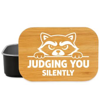 Funny Raccoon, Judging You Silently - Lunch Box - black - Front