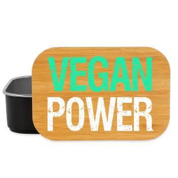VEGAN POWER – Funny vegan saying with humor - Lunch Box - black - Front