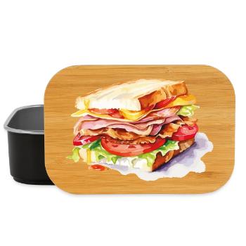  Sandwich Illustration - Lunch Box - Schwarz - Vorne