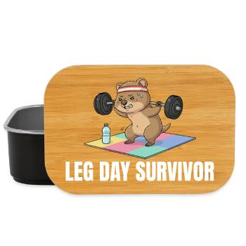 Leg Day Survivor Quokka Workout - Lunch Box - Schwarz - Vorne