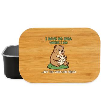 Lost Bear Vibes Reading Map - Lunch Box - black - Front