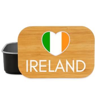 Heart with Irish flag, I love Ireland - Lunch Box - black - Front