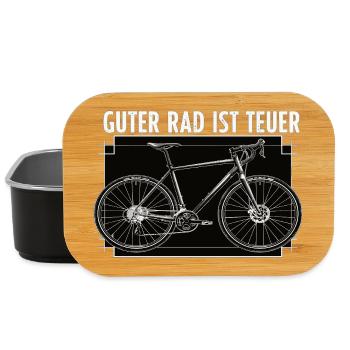 Guter Rad ist teuer – Fahrrad Spruch - Lunch Box - Schwarz - Vorne
