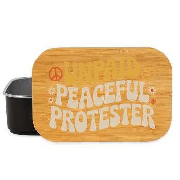 Unpaid Peaceful Protester Activist Saying Demo - Lunch Box - black - Front