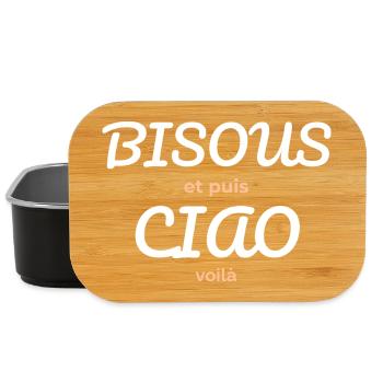 Bisous et Puis Ciao - Boîte à goûter - noir - Devant