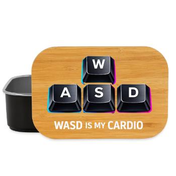 Funny Gaming Keyboard WASD My Cardio Gamer - Lunch Box - black - Front