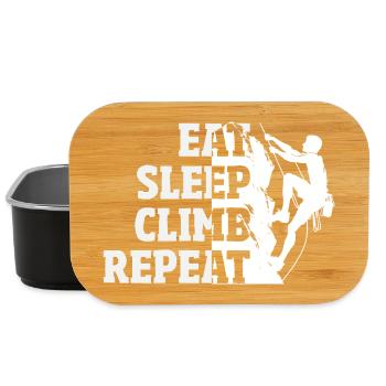 Eat Sleep Climb Repeat Climbing Saying - Lunch Box - black - Front