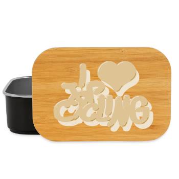 I_love_Cycling_beige - Lunch Box - Schwarz - Vorne