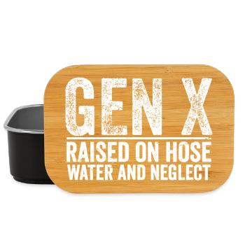 Génération X élevée avec de l’eau au tuyau et négligence - Boîte à goûter - noir - Devant