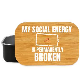 Meine soziale Energie ist dauerhaft kaputt, introvertierter - Lunch Box - Schwarz - Vorne