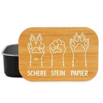 Schere Stein Papier Katzen Hunde Pfoten - Lunch Box - Schwarz - Vorne