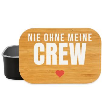 Nie ohne meine Crew Spruch Team Freunde Gruppe - Lunch Box - Schwarz - Vorne