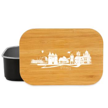 Abstrakte Neuss Stadtsilhouette mit Skyline - Lunch Box - Schwarz - Vorne