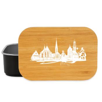 Moers Skyline Silhouette Design - Lunch Box - black - Front