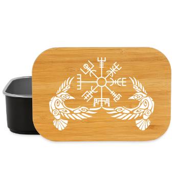 Weiße Krähen und Wikingerkompass - Lunch Box - Schwarz - Vorne