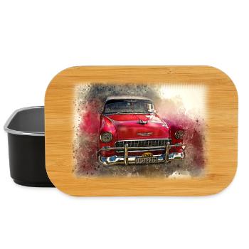 Nostalgic Old American Dream Car - Lunch Box - black - Front