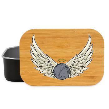 Ailes de boule bouler et joueur de pétanque - Boîte à goûter - noir - Devant