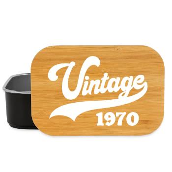 vintage, 1970, anniversaire 52 ans - Boîte à goûter - noir - Devant