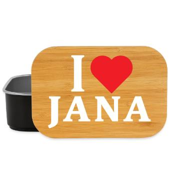 T-Shirt I love Jana T-Shirt Geschenkidee - Lunch Box - Schwarz - Vorne