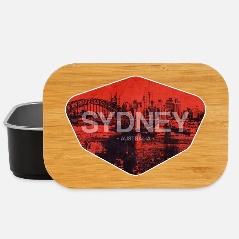 Sydney Retro Skyline Druck - Lunch Box - Schwarz