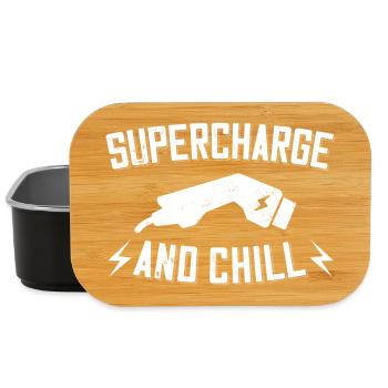 Supercharge And Chill - for electric car fans - Lunch Box - black - Front
