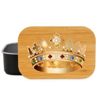 Fascinating, detailed gold-colored crown - Lunch Box - black - Front