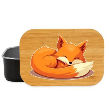 Fox Sleeps - Forest Animals Love Sleep Shirt Child - Lunch Box - black - Front