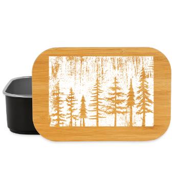 Silhouette Forêt Monochrome - Boîte à goûter - noir - Devant