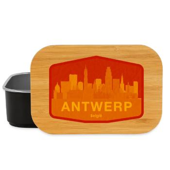 Orange chaud de la Skyline d’Anvers - Boîte à goûter - noir - Devant