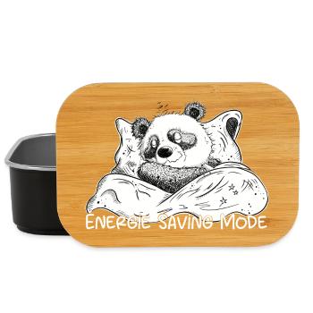Energy Saving Mode Panda Bear Sleeping - Lunch Box - black - Front