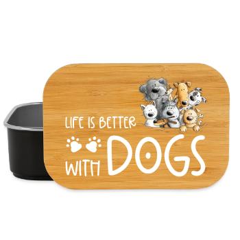 Dog Dog Poop Dog Life Is Better With Dogs - Lunch Box - black - Front