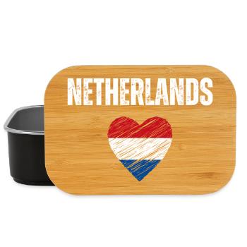 I love Holland, flag of Holland - Lunch Box - black - Front