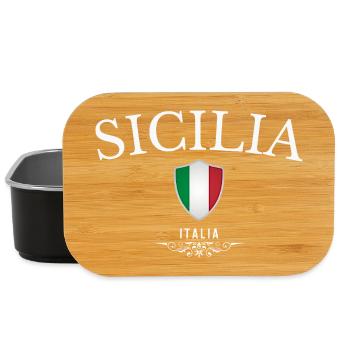 Sicily Italy, minimalist elegant design - Lunch Box - black - Front