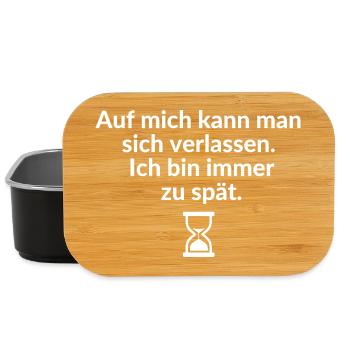 Hourglass Delay Reliable Too Late Always late - Lunch Box - black - Front