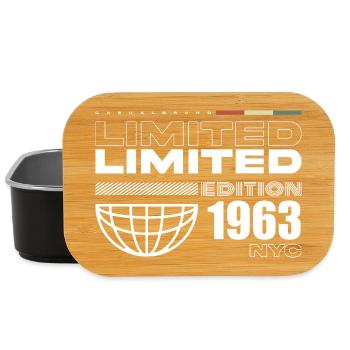 Born in 1963 Birthday 1963 - 62 years Retro - Lunch Box - black - Front
