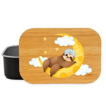 Faultier auf dem Mond - Lunch Box - Schwarz - Vorne