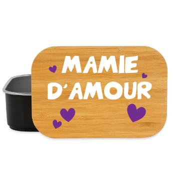 Oma der Liebe mit Herzen - Lunch Box - Schwarz - Vorne