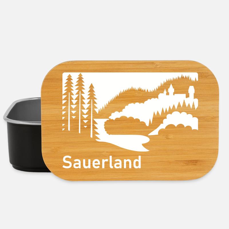 Sauerland Silhouette Landscape Highway Sign - Lunch Box - black
