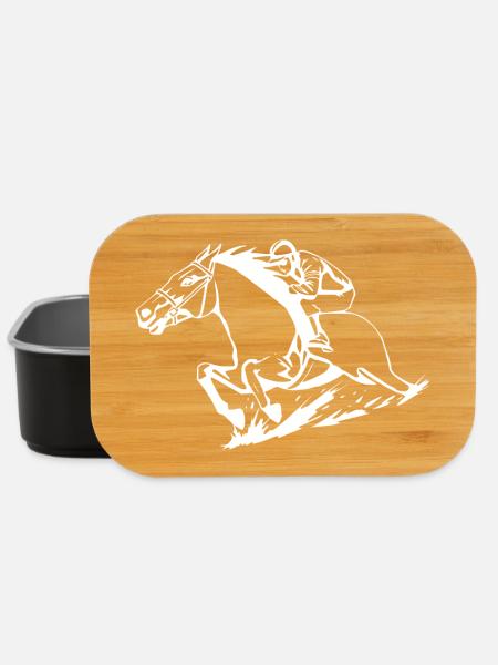 Pferde T-shirt Geschenk Reiter  - Lunch Box - Schwarz