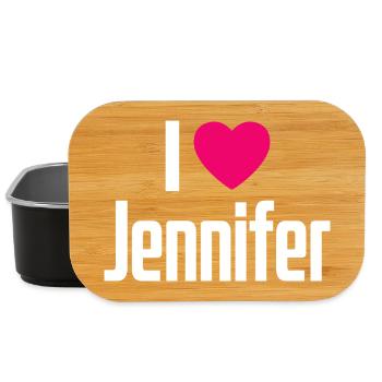 I Love Jennifer Pinkes Herz Ich liebe Jennifer - Lunch Box - Schwarz - Vorne