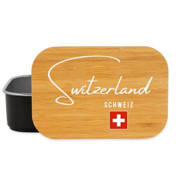 I love Switzerland, minimalist sleek design - Lunch Box - black - Front