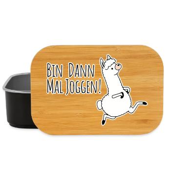 Bin dann mal joggen! Im Lama Style! Bis dann! - Lunch Box - Schwarz - Vorne