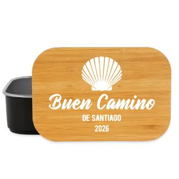 Buen Camino 2026 | Chemin de Saint-Jacques, Pèlerins, Santiago - Boîte à goûter - noir - Devant