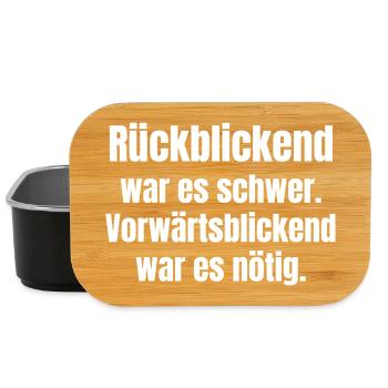 Difficult in retrospect, necessary forward - Lunch Box - black - Front