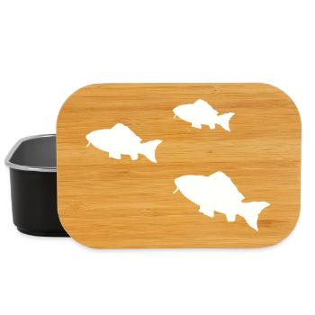 Pisces Tropical Fish Silhouette - Lunch Box - black - Front
