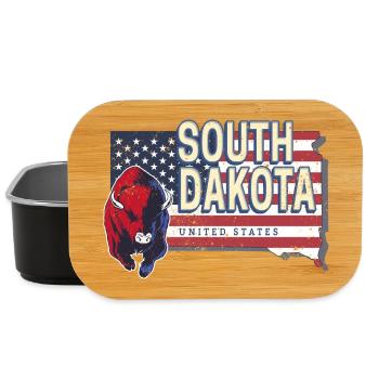 South Dakota Vereinigte Staaten Vintage Souvenir - Lunch Box - Schwarz - Vorne